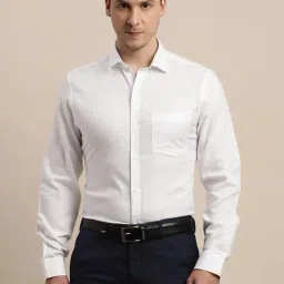 Turtle White Cotton Slim Fit Dobby Shirt-picture-19