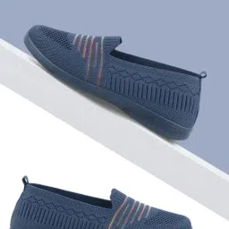 WELCOME Women W KNIT 20 D Blue Loafers-picture-6