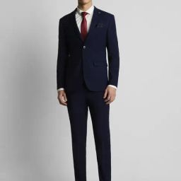 Peter England Navy Slim Fit Two Piece Suit-image-14