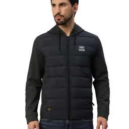 Royal Enfield Dark Grey Regular Fit Logo Print Hooded Jacket-image-15