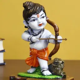 eCraftIndia Lord Ram Playing with Bow and Arrow Colorful Handcrafted Decorative Figurine-47