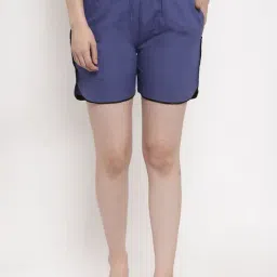 Secret Wish Navy Cotton Shorts-image-78