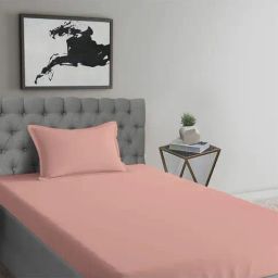 Pizuna New Rose 400TC Cotton Fitted Bed Sheet with 1 Pillow Covers-image-46