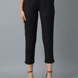 Elleven Black Flat Front Trousers-26