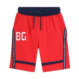 Blue Giraffe Kids Red Graphic Print Shorts-4