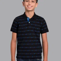 Beverly Hills Polo Club Kids Black Cotton Printed Polo T-Shirt-image-92