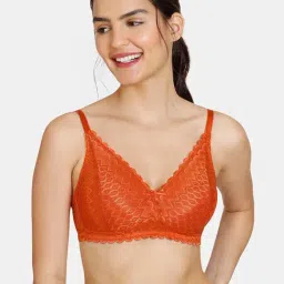 Zivame Orange Lace Half Coverage Double Layered Bra-47