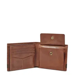 Fossil Quinn Brown Leather Casual Bi-Fold Wallet for Men image 2