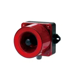 Qlight LED Strobe Beacon Sounder / Audible & Visual Alarm with Weatherproof 110 V -200 V AC Red, QWCD35-110/220-R-8