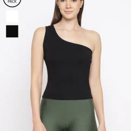 La Intimo Black, Black, Cream Eased Elegance Camisole (Pack of 3)-image-81