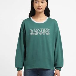 Levi's Women's Green Printed Crew Neck T-Shirt-image-28