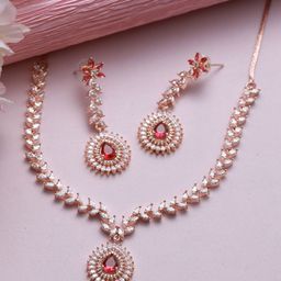 Anouk Women Rose Gold-Plated AD & CZ Stone-Studded Jewellery Set-22