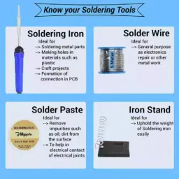 Hillgrove 10 in 1 Mobile Soldering Iron Equipment Tool Machine Kit with Flux Paste & Wire, HG0092 image 2