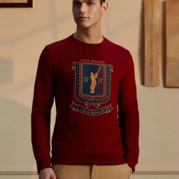 Peter England Maroon Slim Fit Embroidered Sweatshirt-picture-43