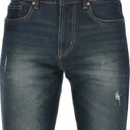 Numero Uno Dark Blue Tapered Fit Distressed Jeans image 5
