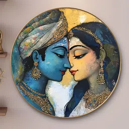 SAF Blue & Yellow 1 Piece Wood Religious Wall Paintings-image-56