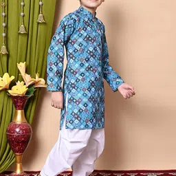 BAESD Boys Printed Regular Sequinned Kurta with Patiala image 2