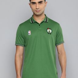 NBA Men Boston Celtics Polo Collar Applique T-shirt-image-52