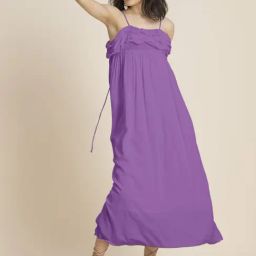 Moomaya Purple Relaxed Fit Midi Dress-image-29