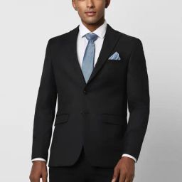 Peter England Black Slim Fit Two Piece Suit-image-81