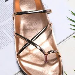 TRYME Women's Rose Gold Toe Ring Sandals-image-49