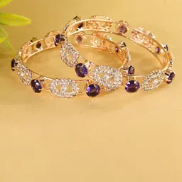 LAVAZZA Set Of 2 AD Studded Kada Bangles-4