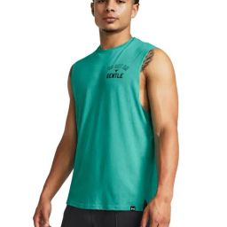 Under Armour Green Cotton Loose Fit Tank Tee-image-52