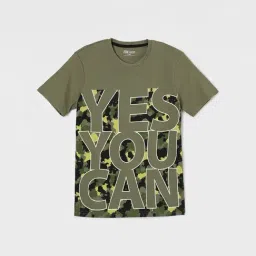 Fame Forever by Lifestyle Boys Olive Cotton Graphic T-Shirt-picture-31