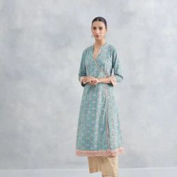 Fabindia Turquoise Printed Kurta-image-37