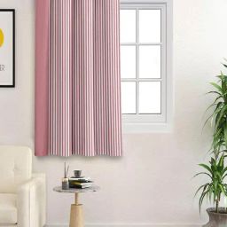 Saral Home Mehroon Cotton Stripe Curtain-11