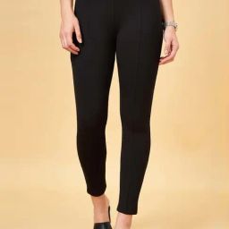 Annabelle by Pantaloons Jet Black Mid Rise Treggings-picture-3