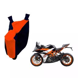 Auto Pearl Waterproof Two Wheeler Cover For KTM RC 390 (Orange & Blue)-6