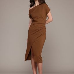 WESTHOOD Off-Shoulder Batwing Sleeve Layered Sheath Maxi Dress-picture-11