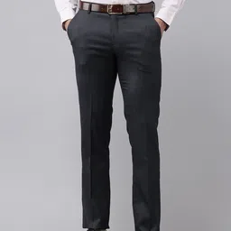Arrow Men Textured Tailored Fit Formal Trousers-picture-34
