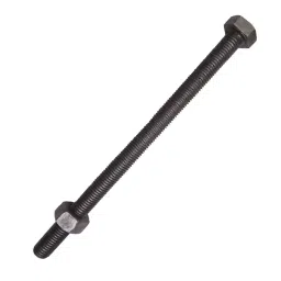 B K JAGAN & CO Size 3/8 x 8 inch Nuts & Bolts Black, B.K.J346 (Pack of 10 Pcs)-81