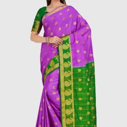 Mimosa Purple Zari Work Mysore Silk Saree With Blouse-picture-30