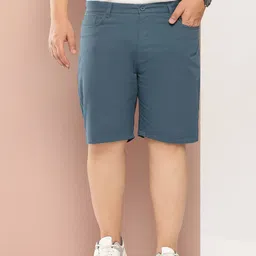 Thomas Scott Men Solid Mid Rise Regular Fit Cotton Chino Shorts-image-31