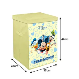 Kuber Industries Set Of 2 Disney Printed Foldable Organiser Baskets With Lid & Handles image 4