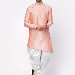 TS LIFESTYLE Men Regular Dupion Silk Kurta with Dhoti Pants-image-97