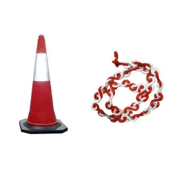 Bellestone Orange PVC Traffic Safety Cone With 20 Mtr Chain Pack of 20-picture-38