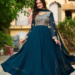 FVD Embroidered Ethnic Dresses With Dupatta-image-43