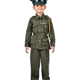 BookMyCostume Indian Army General Profession Community Helper Kids Fancy Dress Costume - Green-image-66