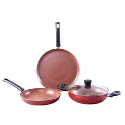 Wonderchef Tivoli Induction Bottom Non-Stick Coated Cookware Set - Red-image-38