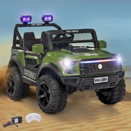 ROCXY 4x4 Battery Operated Ride On Jeep with Music & LED Lights - Green-6