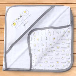 Doreme Interlock Knit Hooded Towel and Wrapper Animal Print L 83.5 x B 83 cm - Charcoal Grey-image-54