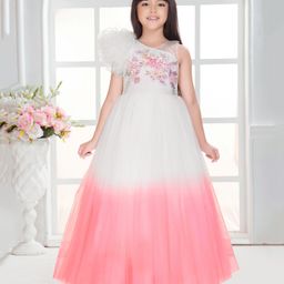 Tiny Kingdom Net Woven Sleeveless Floral Sequin Embellished Ombre Gown - Pink-image-88
