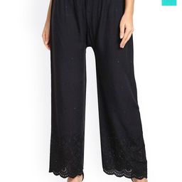 SRISARAS Women Pack Of 2 Ethnic Motif Embroidered Relaxed Fit Cotton Parallel Trousers-image-114