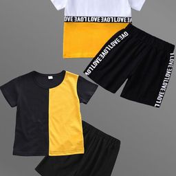 Lofn Unisex Kids Colourblocked T-shirt with Shorts-image-87