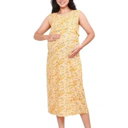 mama & bebe Floral Print Maternity Fit & Flare Midi Dress-picture-9