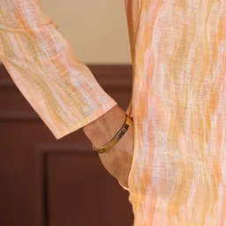 Koshin Printed Regular Linen Kurta with Pyjamas image 5